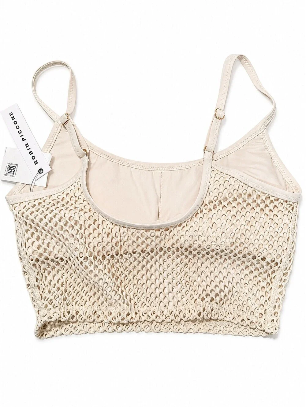 NWT Robin Piccone Ecru Crochet Bikini Two Piece Swimsuit Set Size M